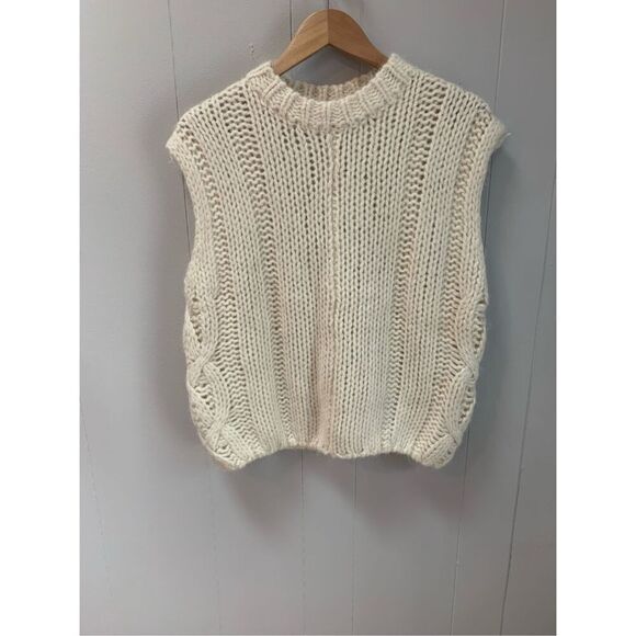 NWT Zara chunky knit wool blend sweater vest Medium - Picture 2 of 7
